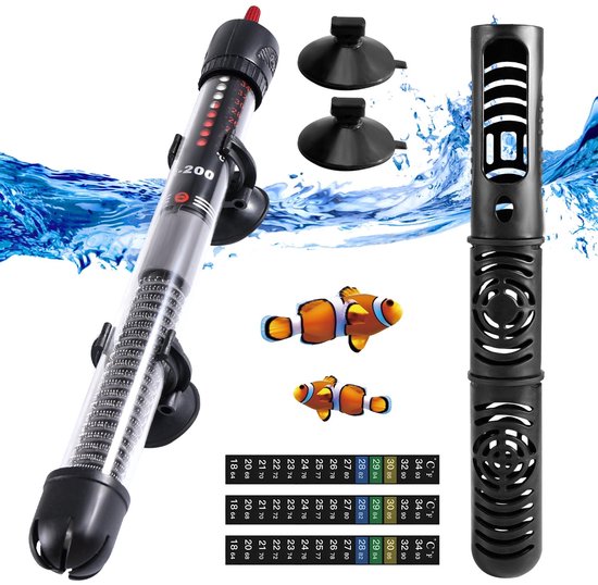 Omgoods - Aquarium Heater 100W 120L - Instelbare Thermostaat met Suction Cup