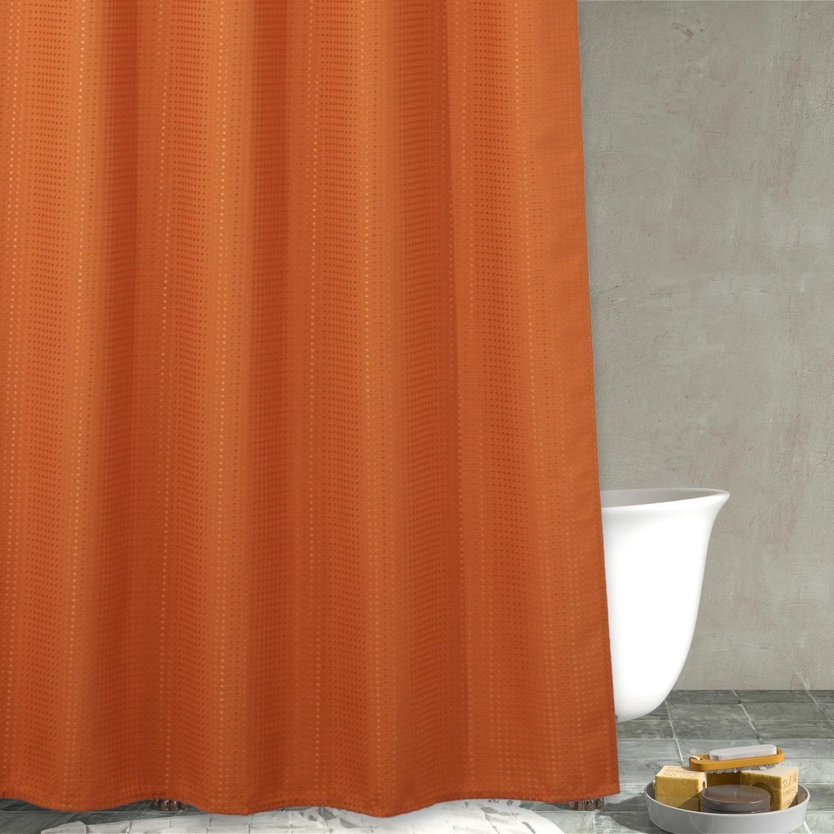 Omgoods - Extra Lang Douchegordijn 183 x 214 cm Waterdicht Oranje