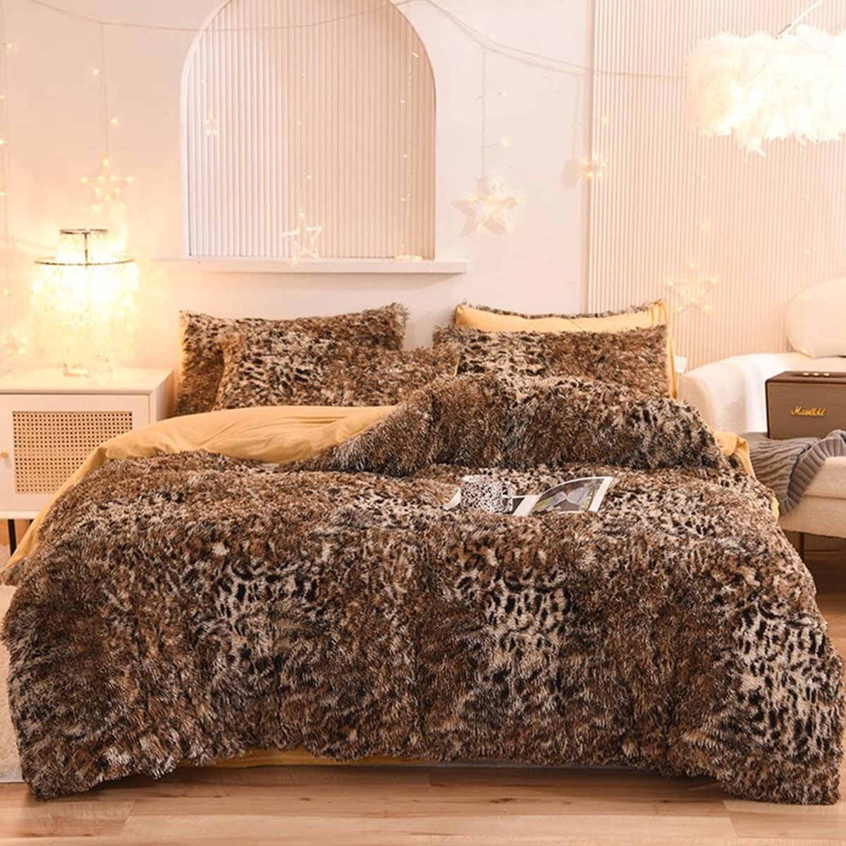 Omgoods - Luxe Duvet Cover Set met Luipaardprint en Fluffy Microfiber
