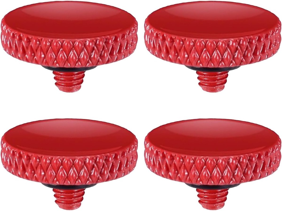 3 stuks zachte release knop camera, geribbelde aluminium sluiterknop compatibel met film & spiegelloze camera's – rood