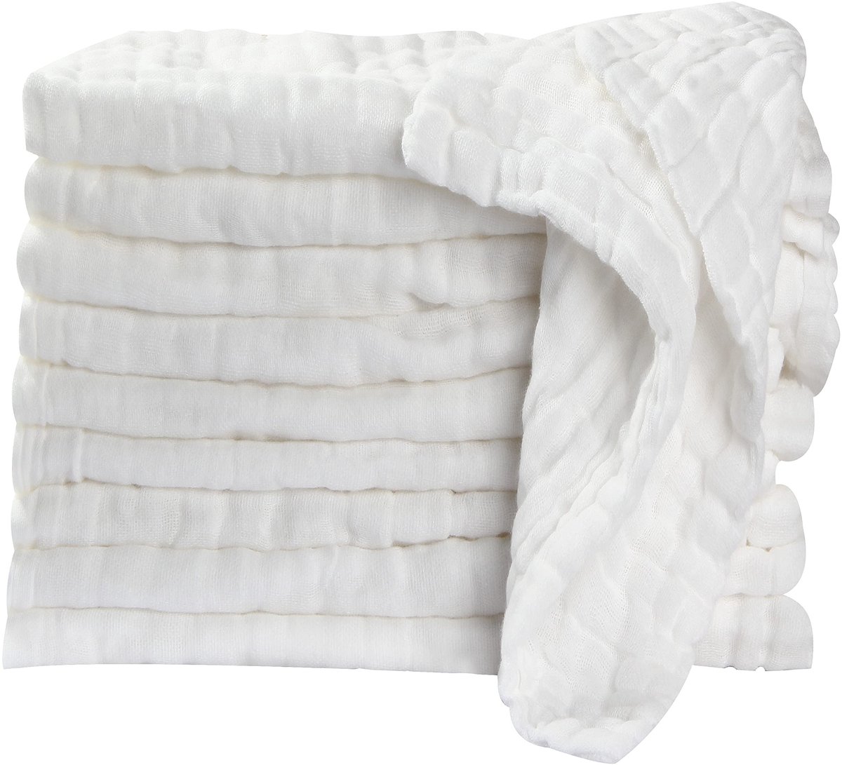 Omgoods - Set van 10 Muslin Washcloths voor Baby's 30x30cm