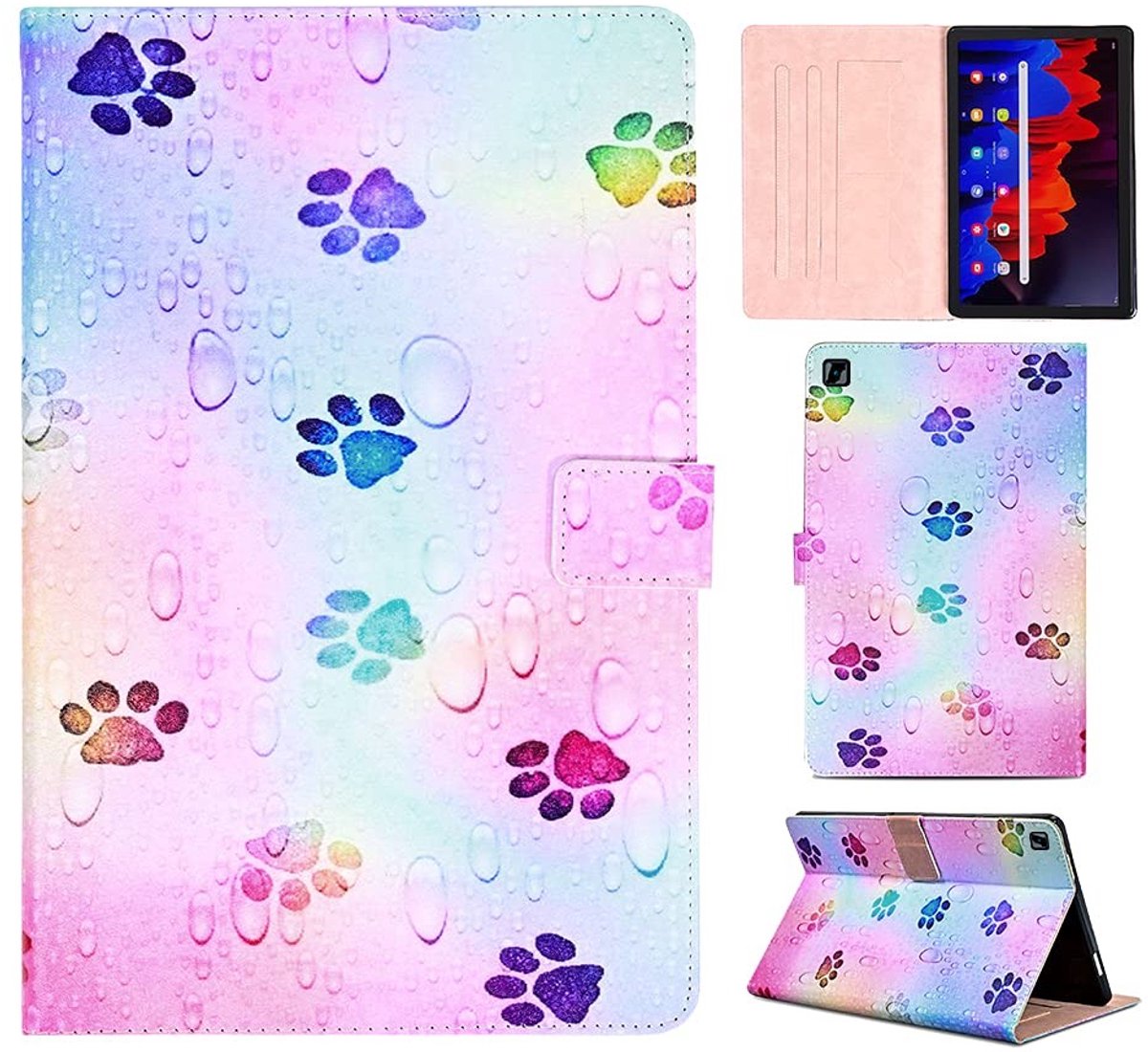 Omgoods - Beschermende PU Lederen Case voor Galaxy Tab A7 10.4 inch 2022/2020 met Standfunctie