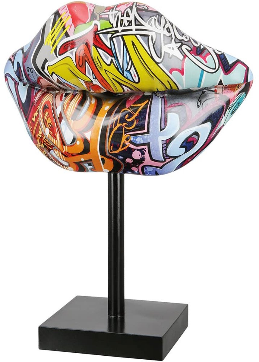 Omgoods - Casablanca Decoratieve Sculptuur Kussend Mond in Street Art Design - Hoogte 26 cm