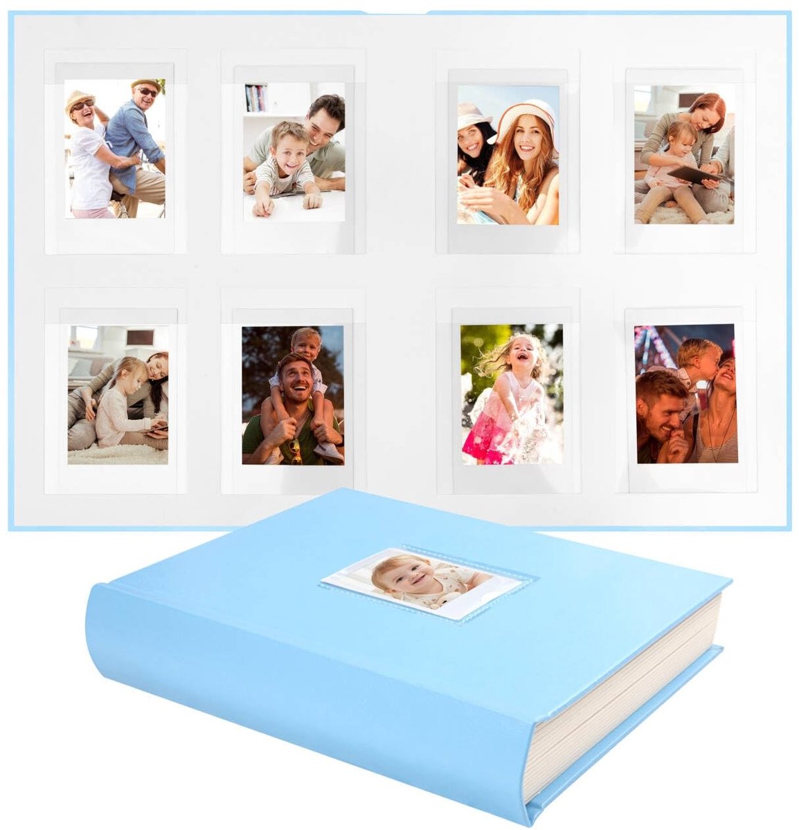 Omgoods - Premium Foto Album voor Instax Mini - 128 Vakken met Schrijfruimte en PU Leren Kaft