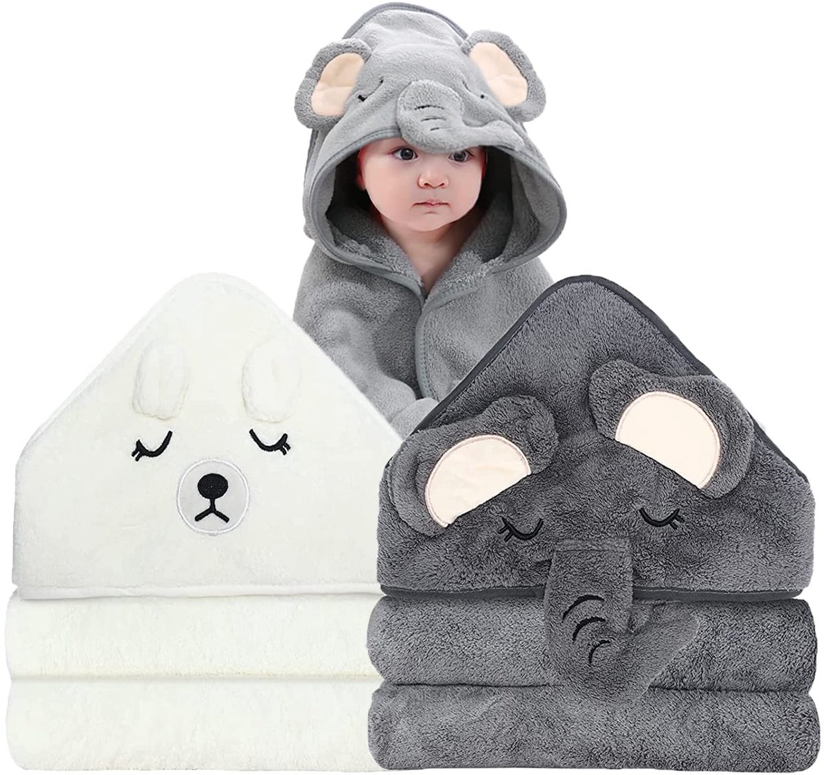 Omgoods - Set van 2 Baby Handdoeken met Kap