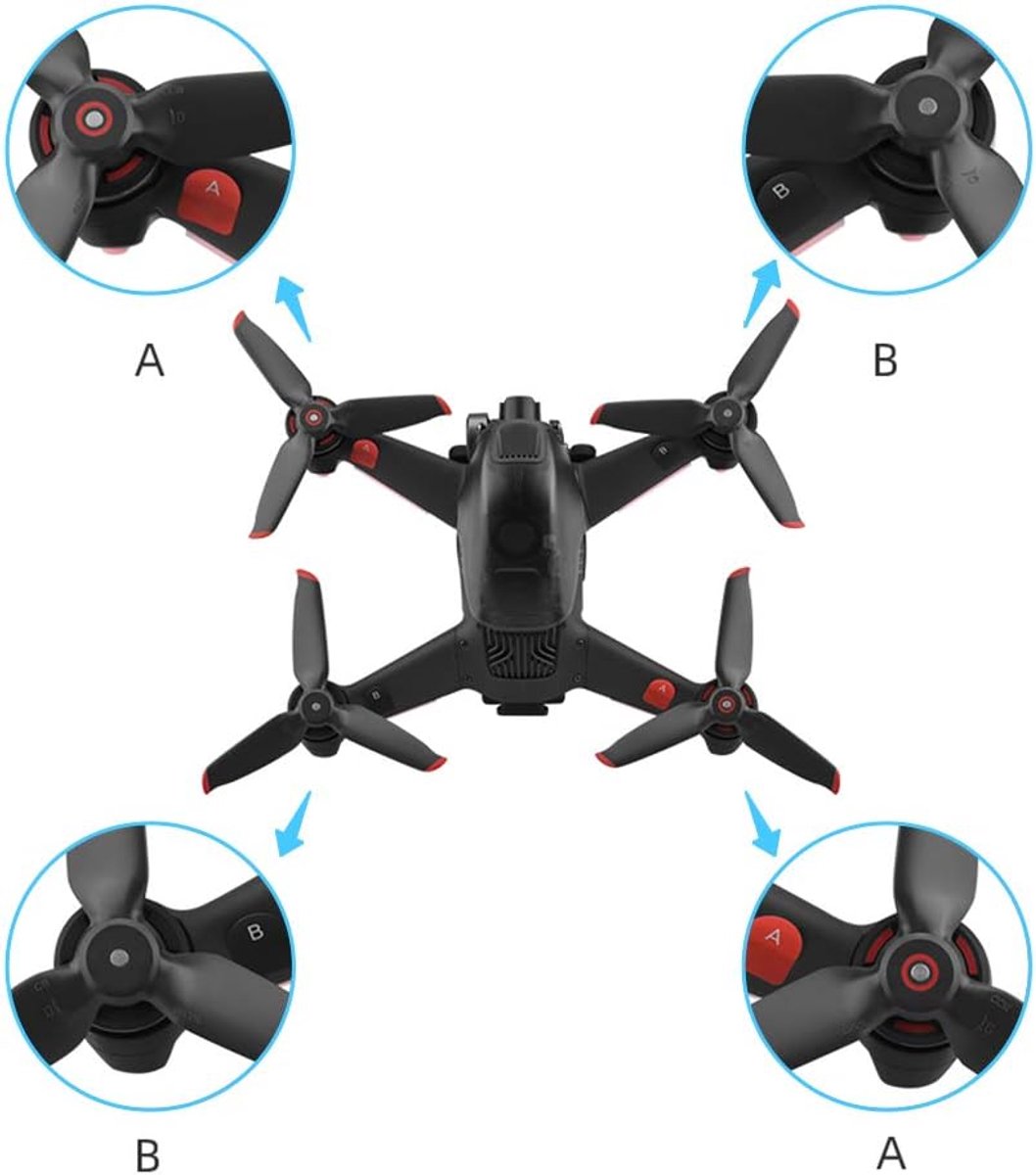 2 paar FPV-propellers compatibel met DJI FPV Combo-drone, SENHAI-propellersvleugels voor weergave-drone UAV-quadcopter met 4K-camera - rode rand – foto 6