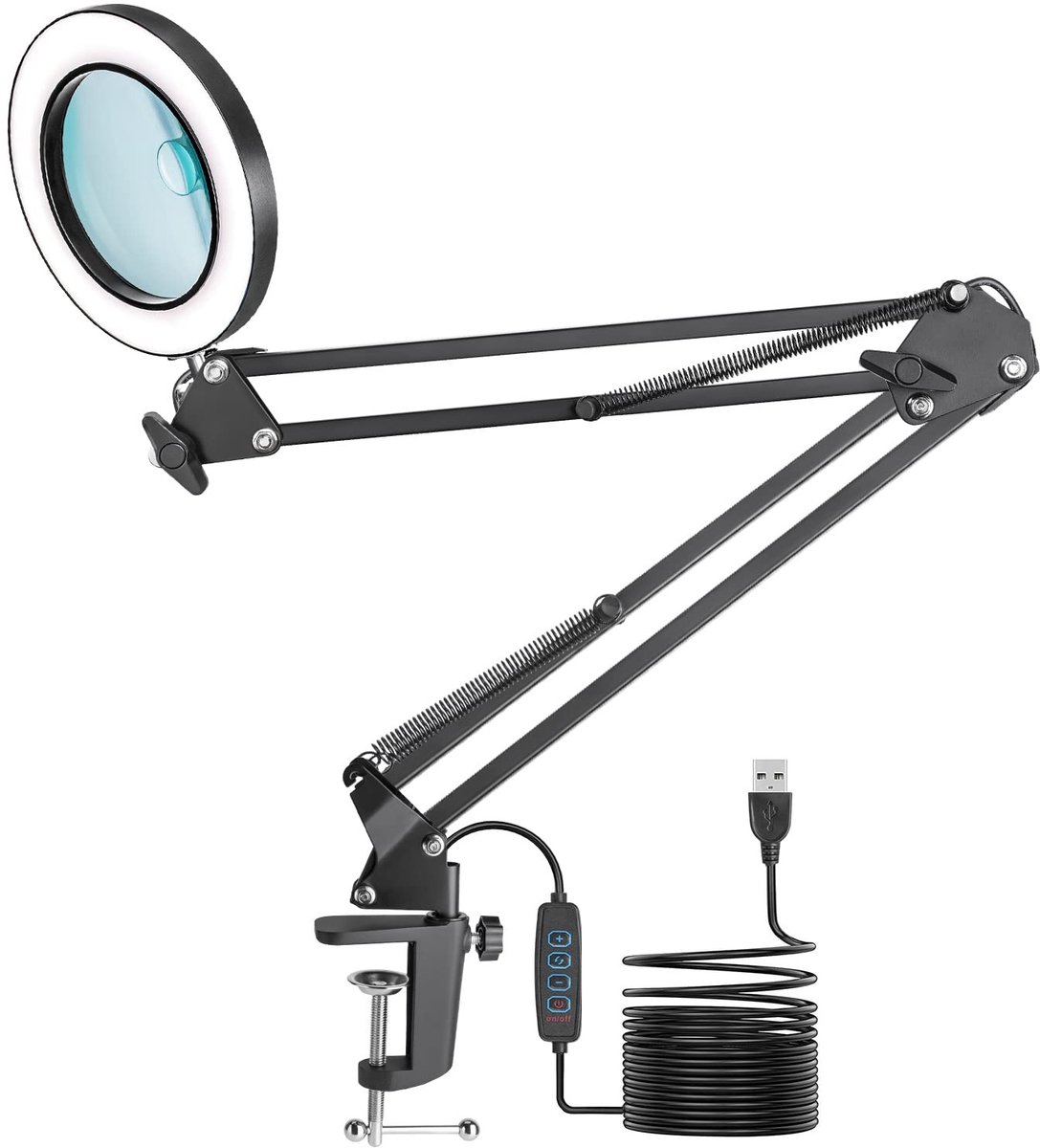 Omgoods - Vergrootglas met Licht en Stand - Jubor 10X 8X LED Loupe Lamp voor Hobby en Werk
