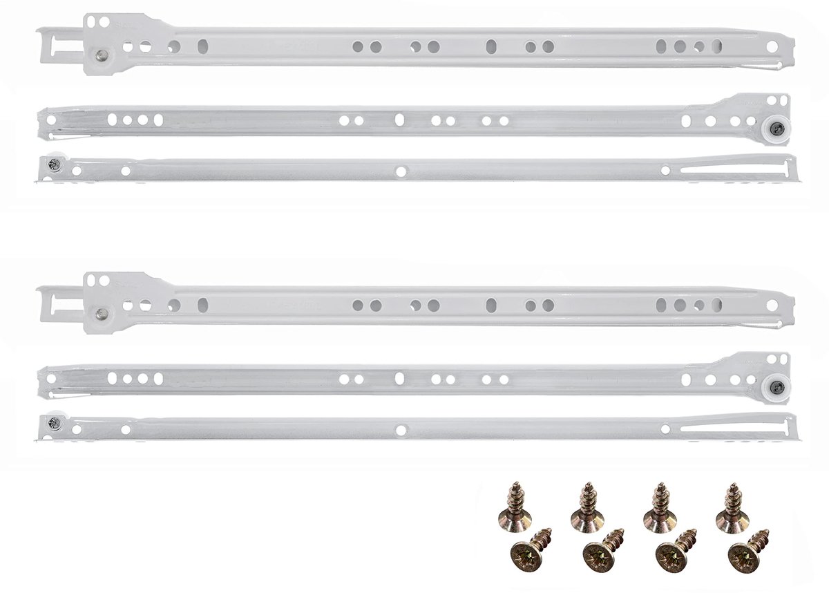 Omgoods - Roller Guide Set van 4 - Gedeeltelijk Uittrekbaar - Wit