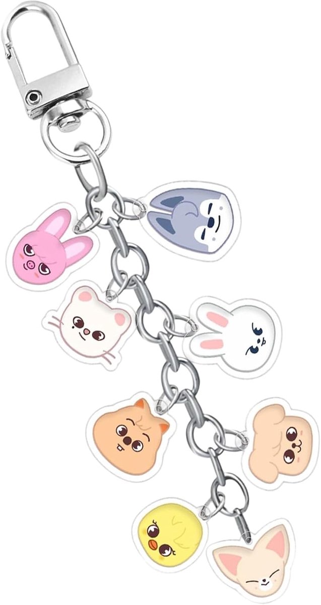 Skzoo Cartoon Sleutelhanger, Acryl Stray Kids, Face Kpop Fan Design, voor Stray, Jongens en Meisjes