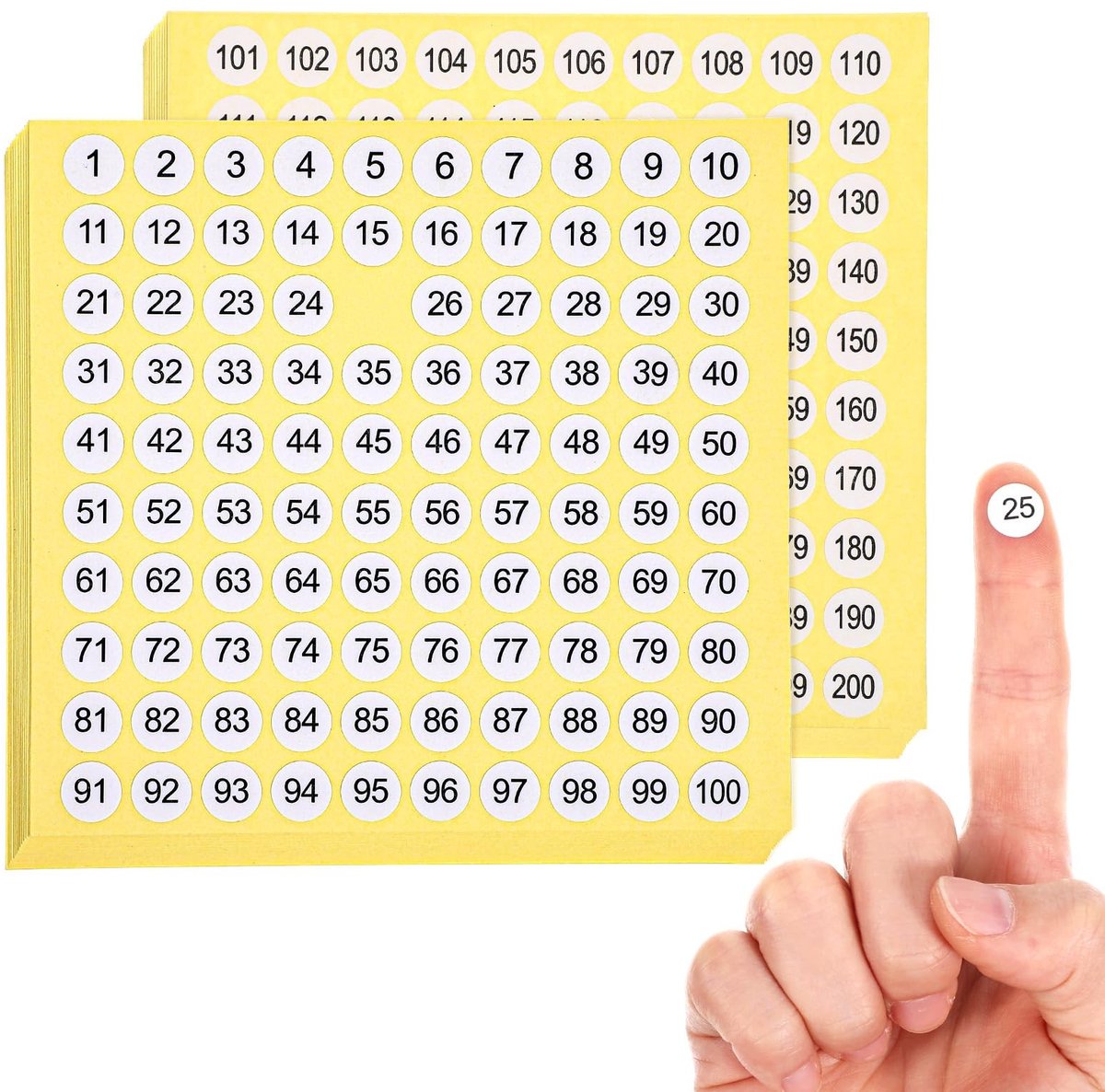 Omgoods - 6000 Zelfklevende Cijferstickers - 1 tot 200 voor Organisatie