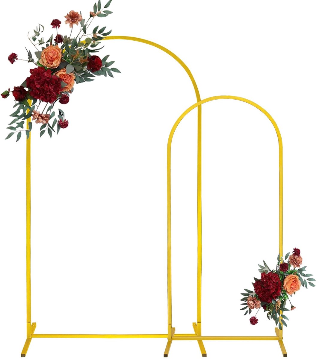 Omgoods - Set van 2 Gouden Metaal Boog Achtergrondstandaard - 6 Inch Bruiloft Boog voor Feesten