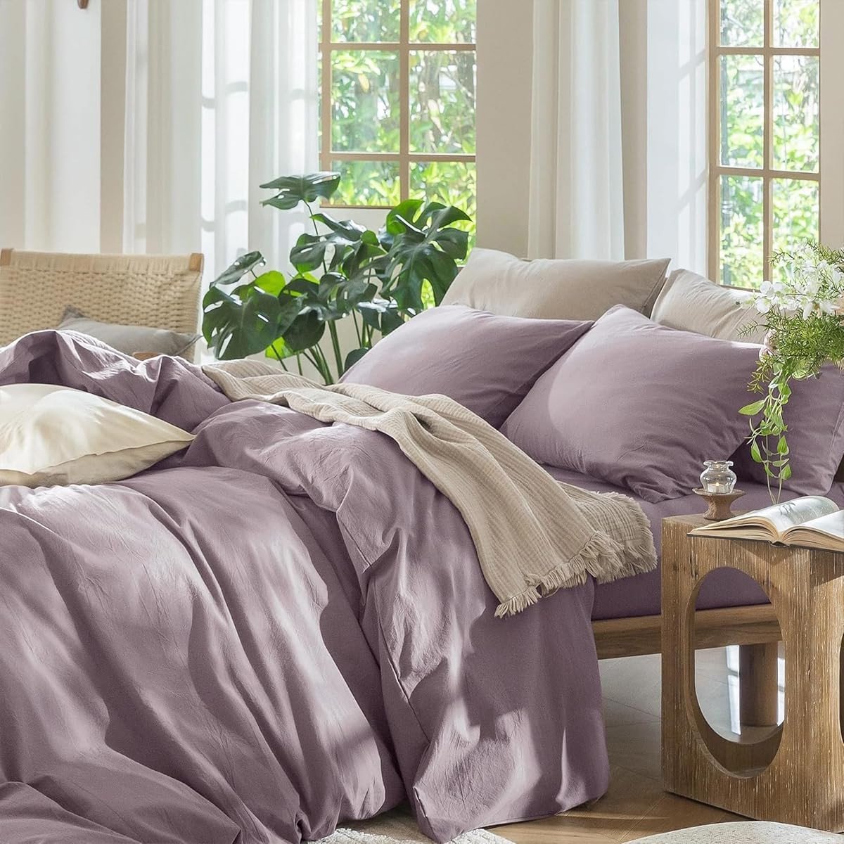 Omgoods - Taro Lilac Bedlinnen Set 135 x 200 cm met Kussensloop