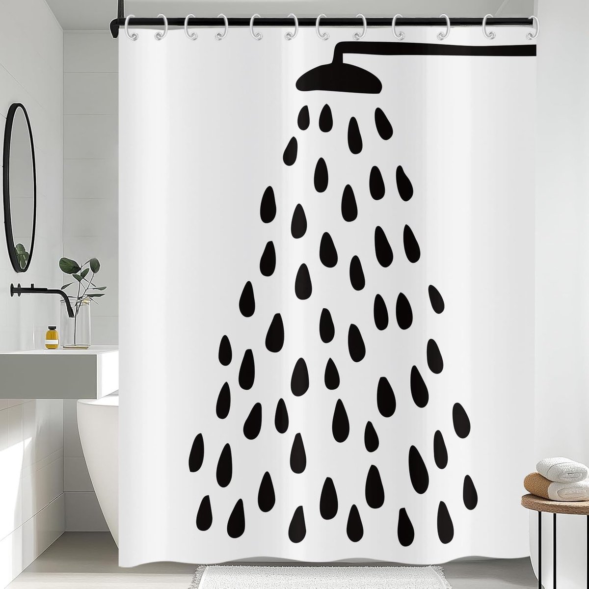 Omgoods - Modern Douchegordijn 180x180 cm met Grappig Ontwerp