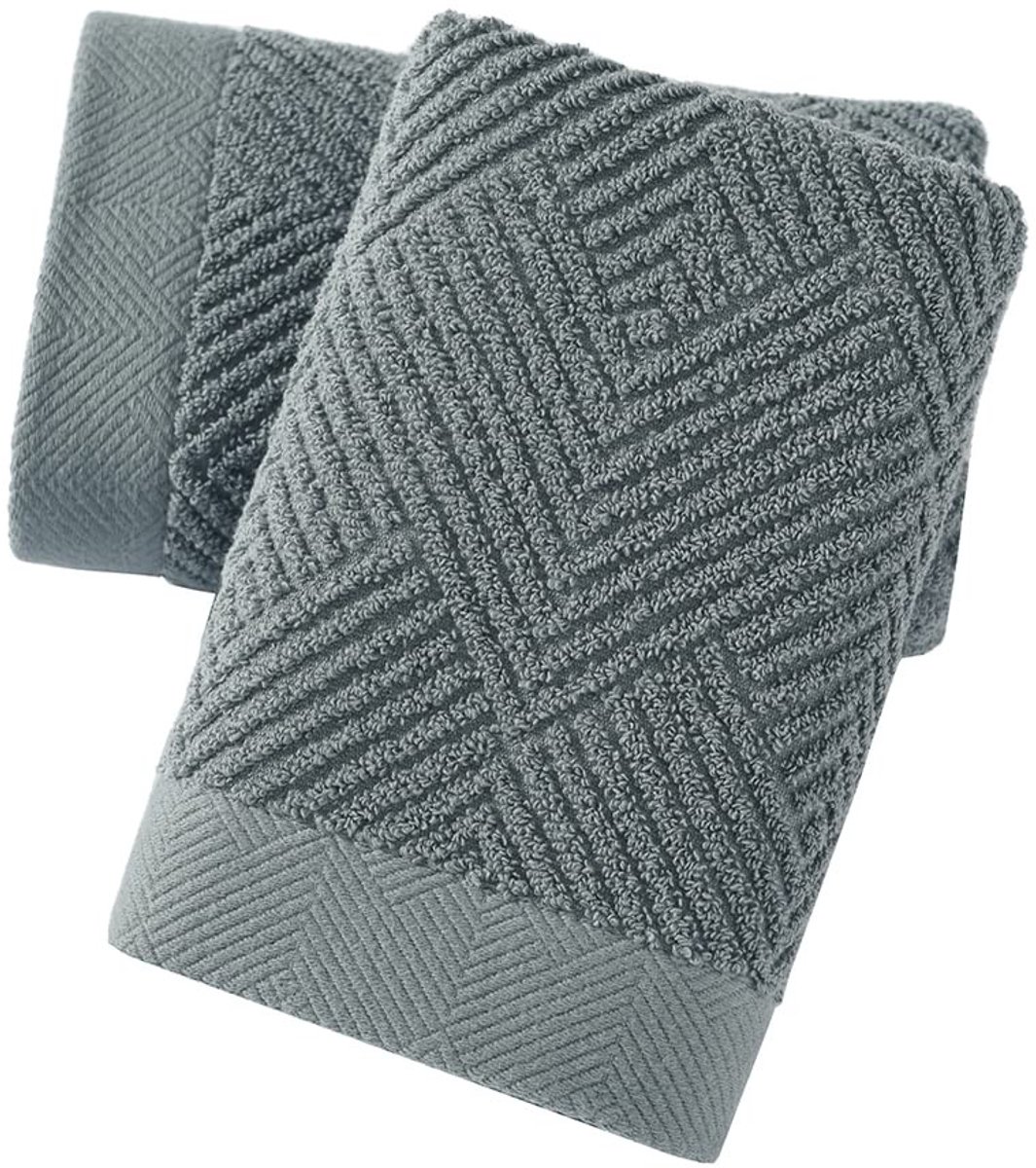 Omgoods - Set van 2 Premium Handdoeken van 100% Katoen - Grijs
