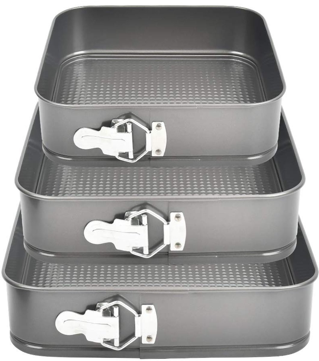 Omgoods - 3-in-1 Springform Cake Mould Set (24/26/28 cm) - Verstelbaar en anti-aanbak