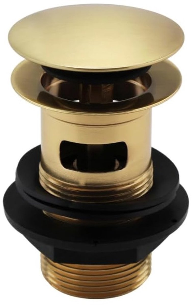 Omgoods - Pop-Up Wastafel Plug - Geborsteld Messing met Drukknop