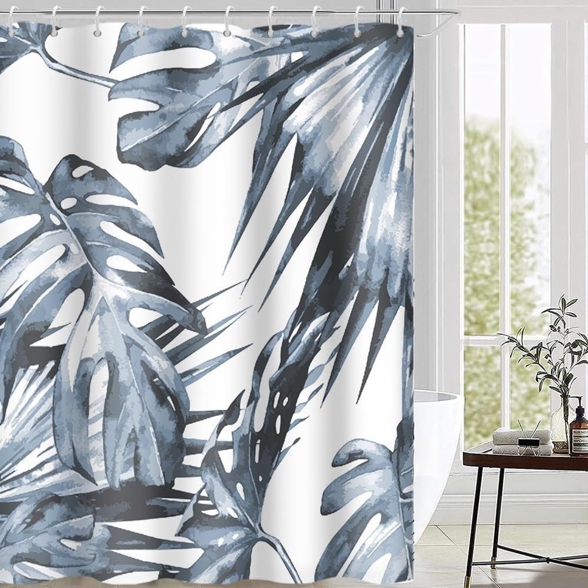 Omgoods - Tropisch Douchegordijn 180x180 cm met Palmbladeren