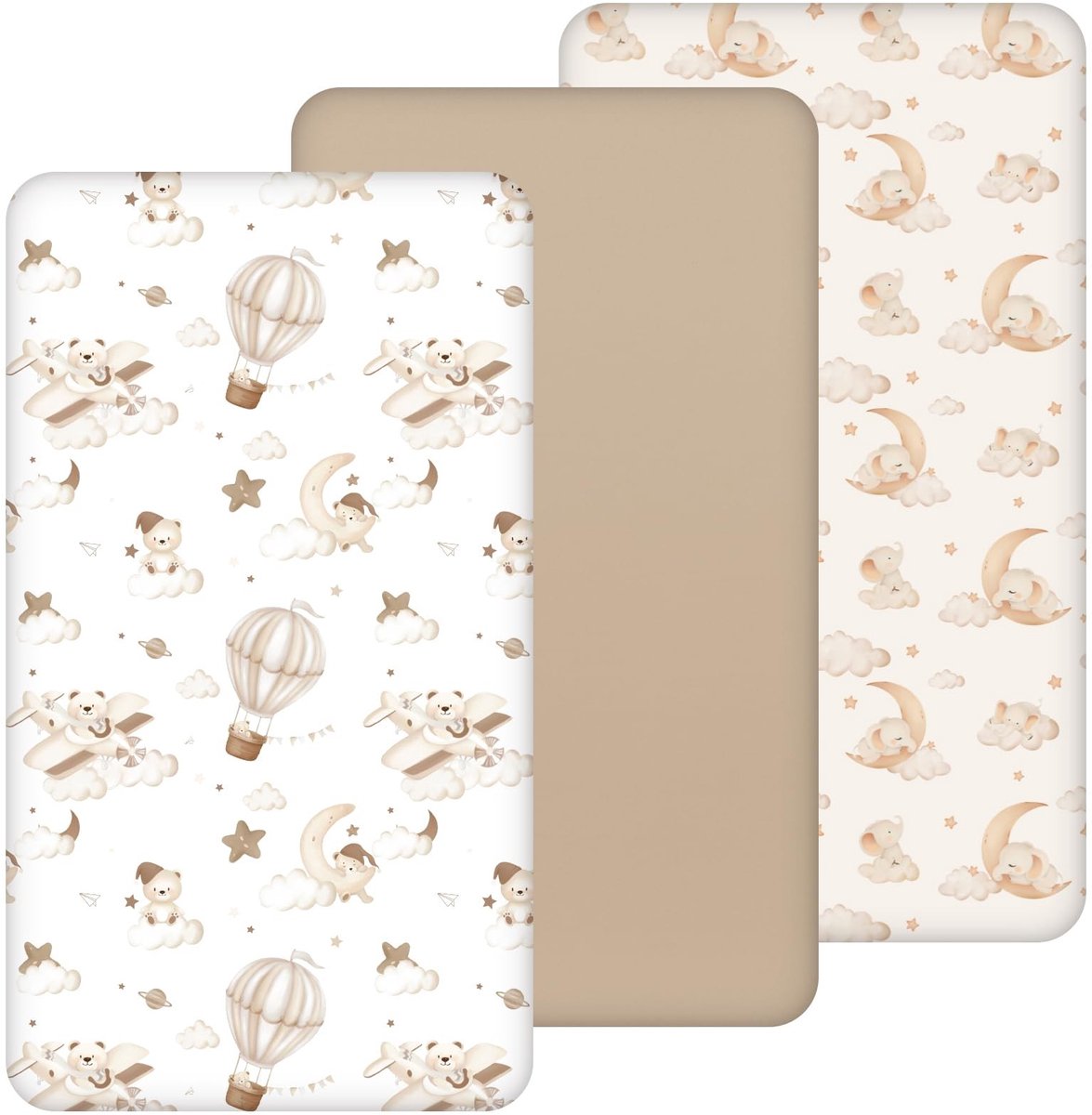 Omgoods - Fitted Sheet 60x120cm voor Babybed - Set van 3 Zachte Microvezel Lakens