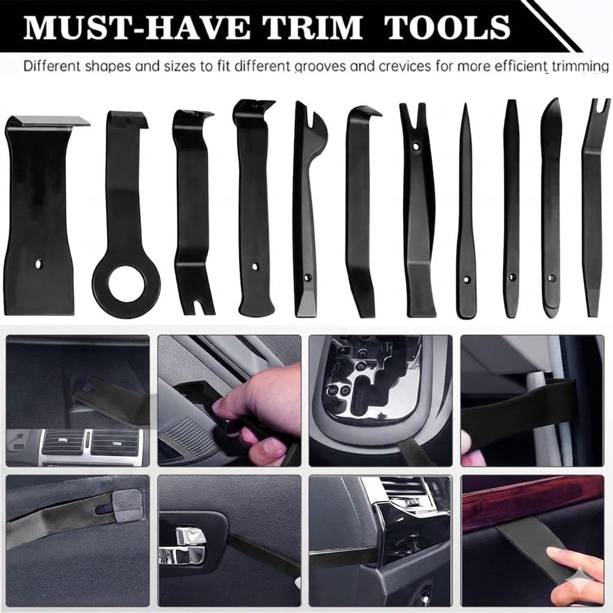 Trim Removal Tools, Wrikken Tools, Auto Pry Tool Kit, Car Panel Deur Audio Radio Stereo Removal Tools voor Auto Deur Audio Panel Trim Removal Dashboard Verwijdering (zwart)