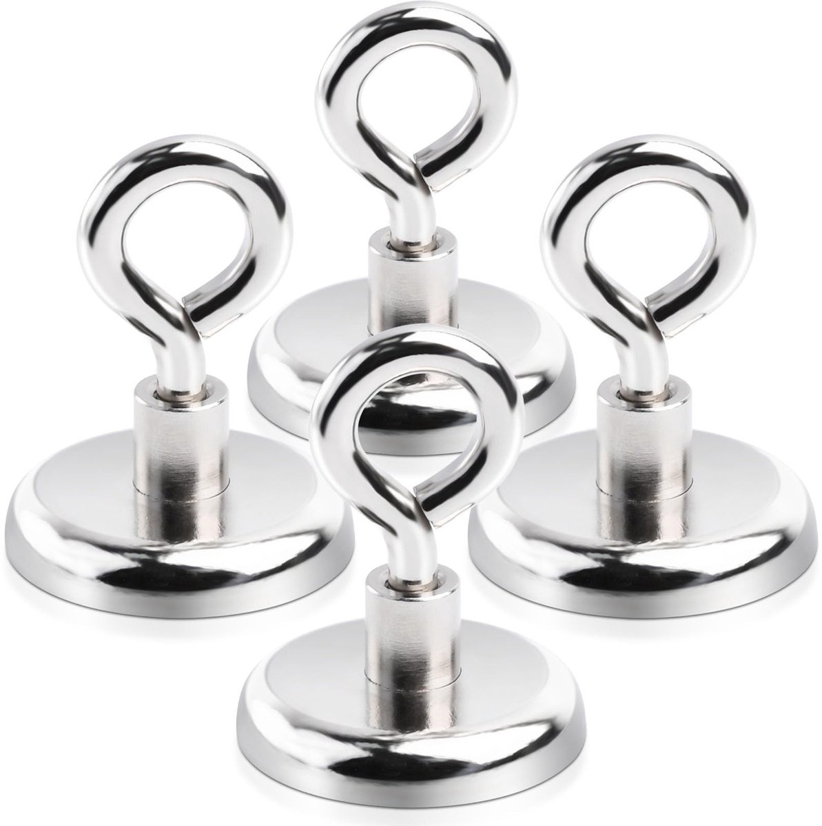 Omgoods - 4 Stuks Extra Sterke Neodymium Magneethaken 36 mm
