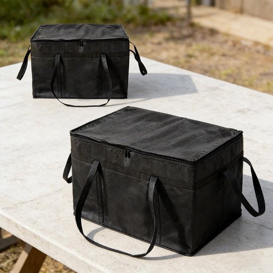 Isolatiezak - Koeltas Picknicktas - Eten Koel Houden - Niet-geweven Isolatie - 30 Liter - Zwart — afbeelding 2