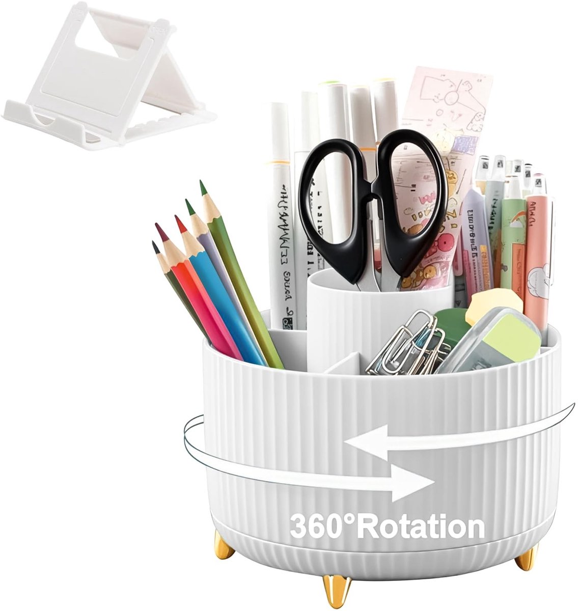 Omgoods - Draaibare Bureau Organizer - 360 Graden Multi-Compartment Penhouder