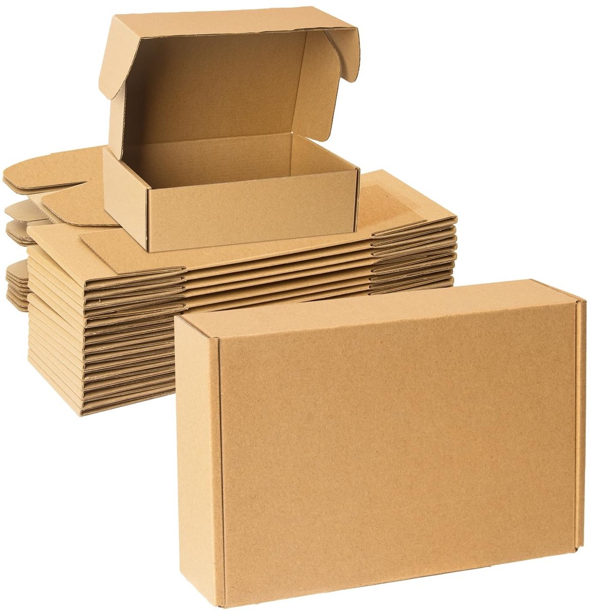 Omgoods - Set van 25 Verzenddozen 234x158x51mm - Bruine Kartonnen Dozen
