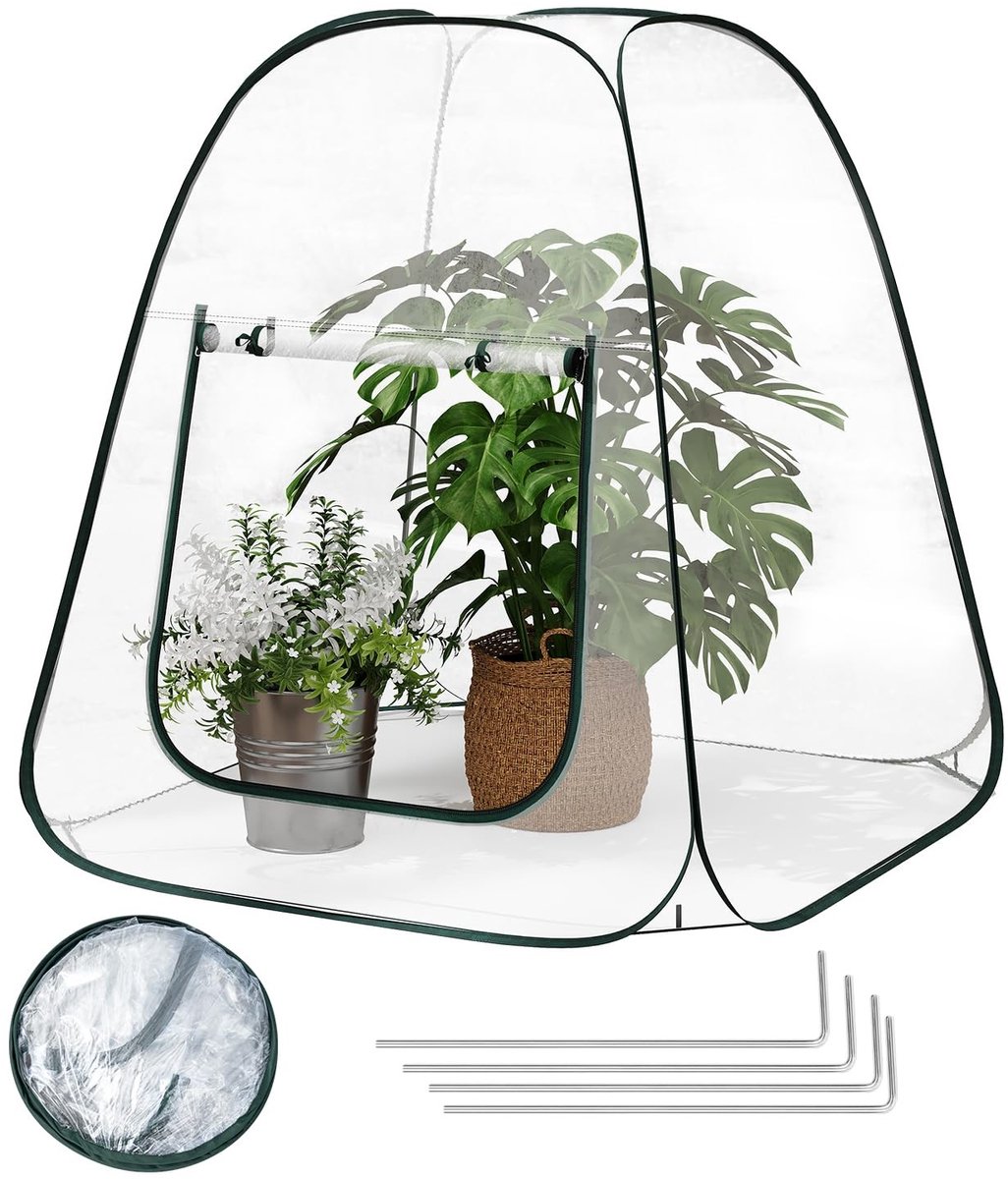 Omgoods - Pop-up Mini Tent - Waterdichte PVC Serre voor Binnen en Buiten, 70x70x80cm