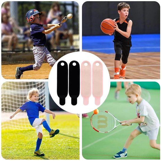 4 stuks polsbandage voor kinderen, verstelbare polssteun in 2 kleuren, polsbandage met duimopening, polsbandages voor kinderfitness, sport en dagelijkse activiteiten — afbeelding 4