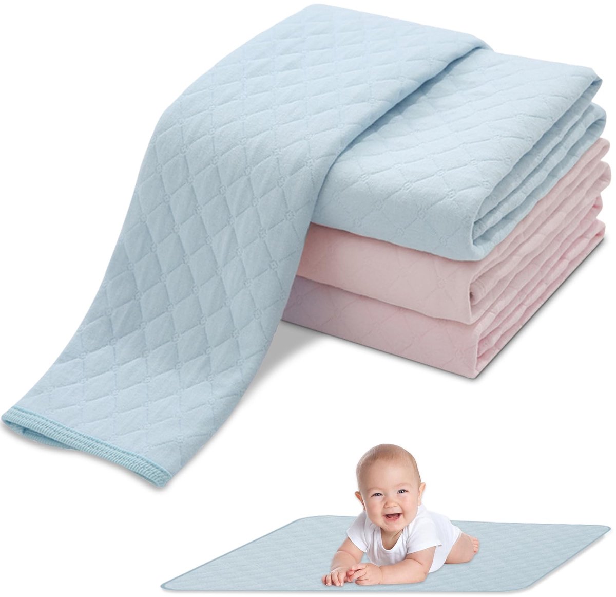 Omgoods - Babyverzorgingsmat - 4 Stuks, 60 x 70 cm, Ademend en Waterdicht