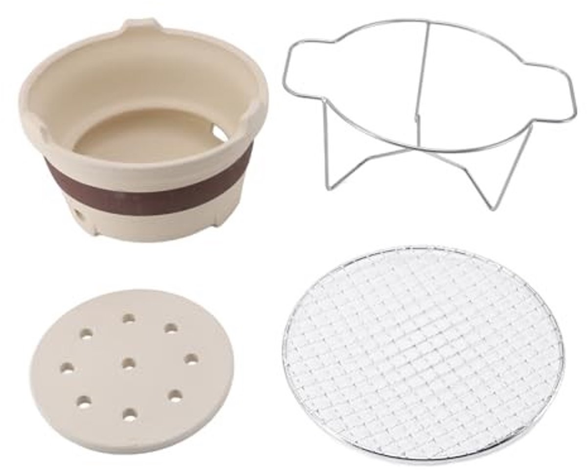 Omgoods - Mini Klei Houtskoolgrill - Draagbare Grill voor Hot Pot en Camping