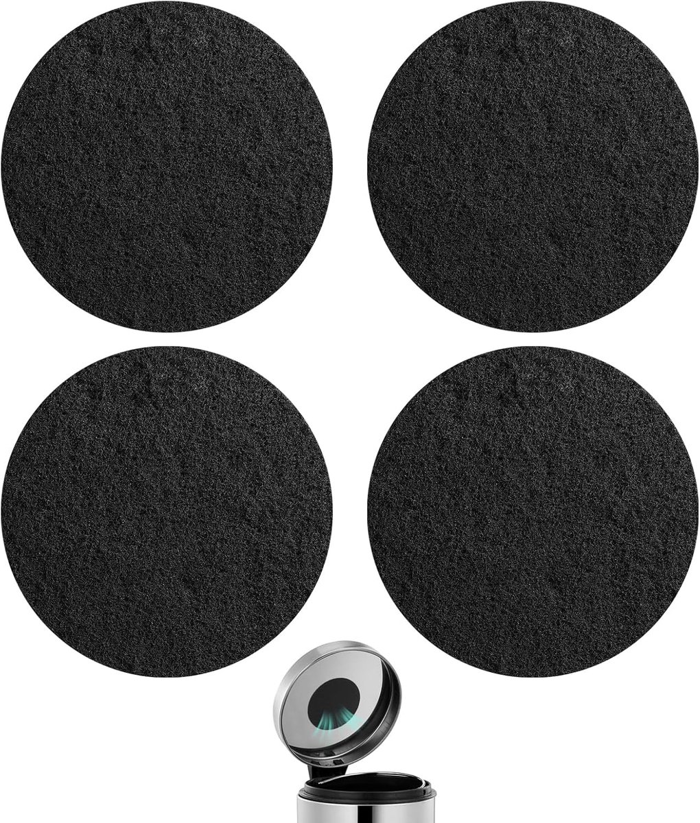 Compostbakfilters voor keuken ronde actieve koolfilters voedselafval caddy geurfilter voor voedselafvalbakken 4 stuks