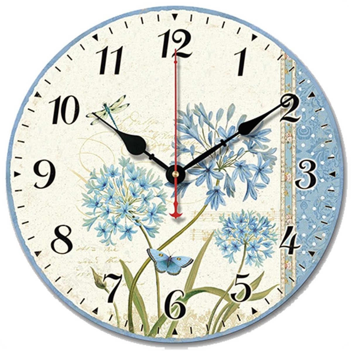 Omgoods - Shabby Chic Houten Wandklok - Stille Klok voor Woonkamer en Slaapkamer