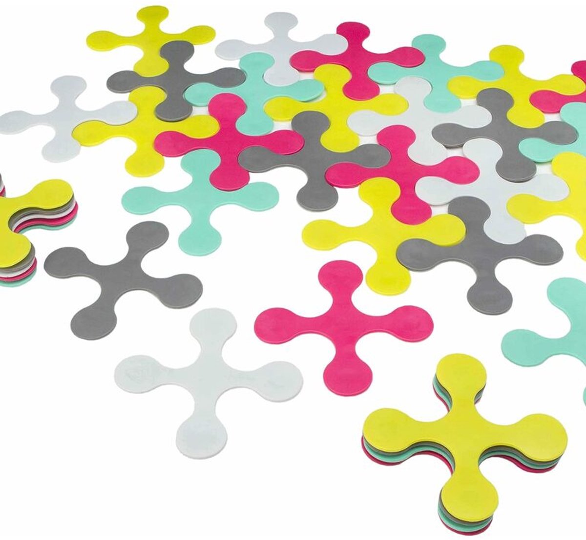 Meerkleurige puzzelbadmat, 15 stukjes in 5 kleuren