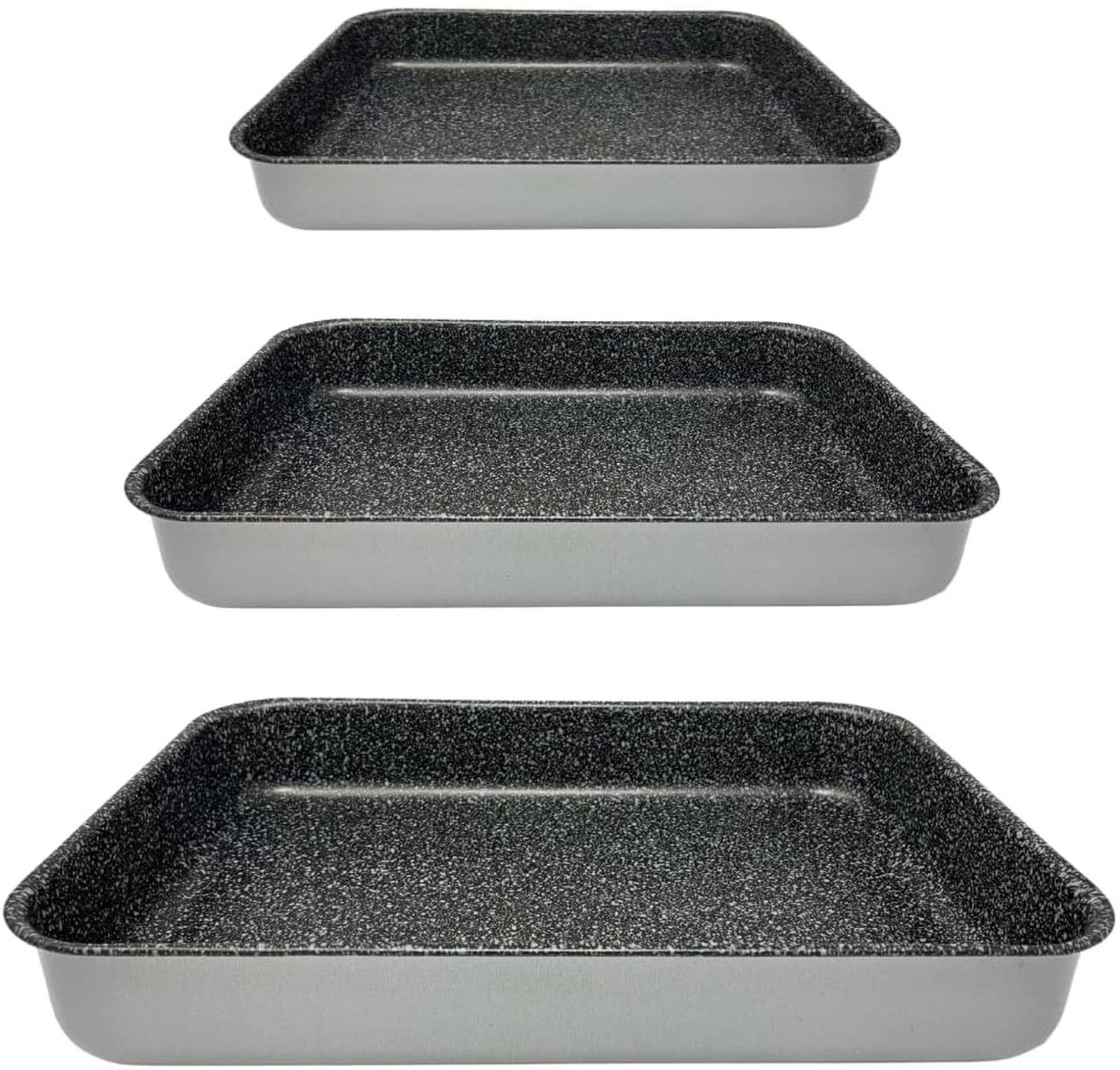 Omgoods - Set van 3 Lasagna Bakplaten - Aluminium met Antiaanbaklaag, Vaatwasserbestendig