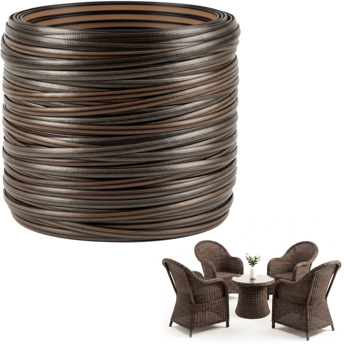 Omgoods - Tuinmeubel Reparatieset - Kunststof Gevlochten Rattan - Zwart