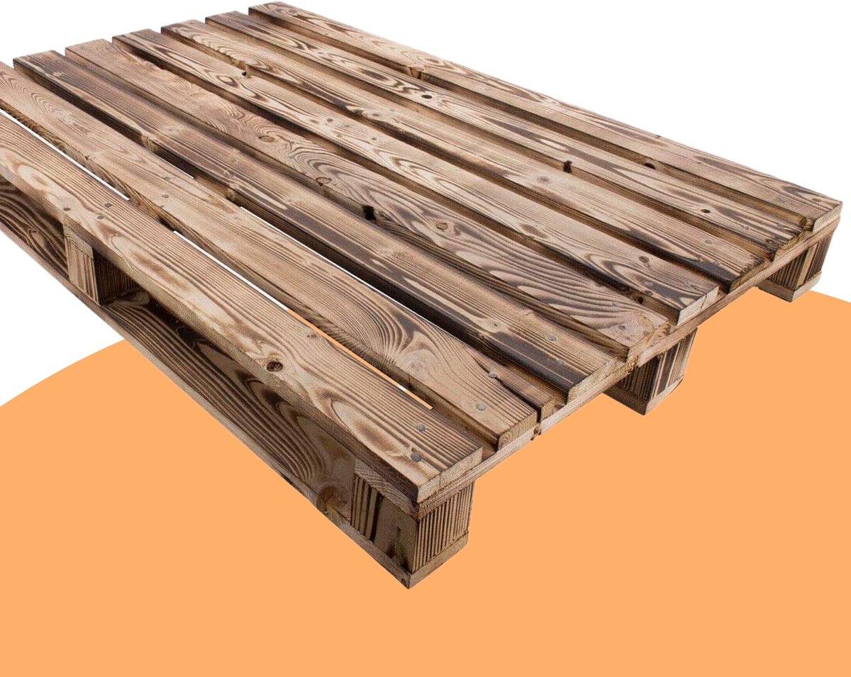Omgoods - Gevlamd Houten Pallet voor Decoratie en Upcycling, 120 x 60 cm