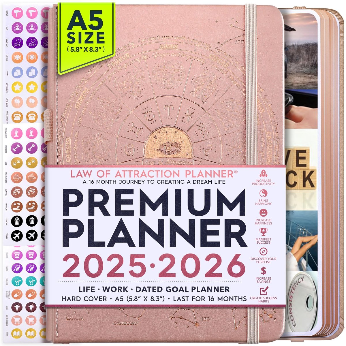 Omgoods - Law of Attraction Planner 2024-2025 - Week- en Maandplanner voor Meer Productiviteit