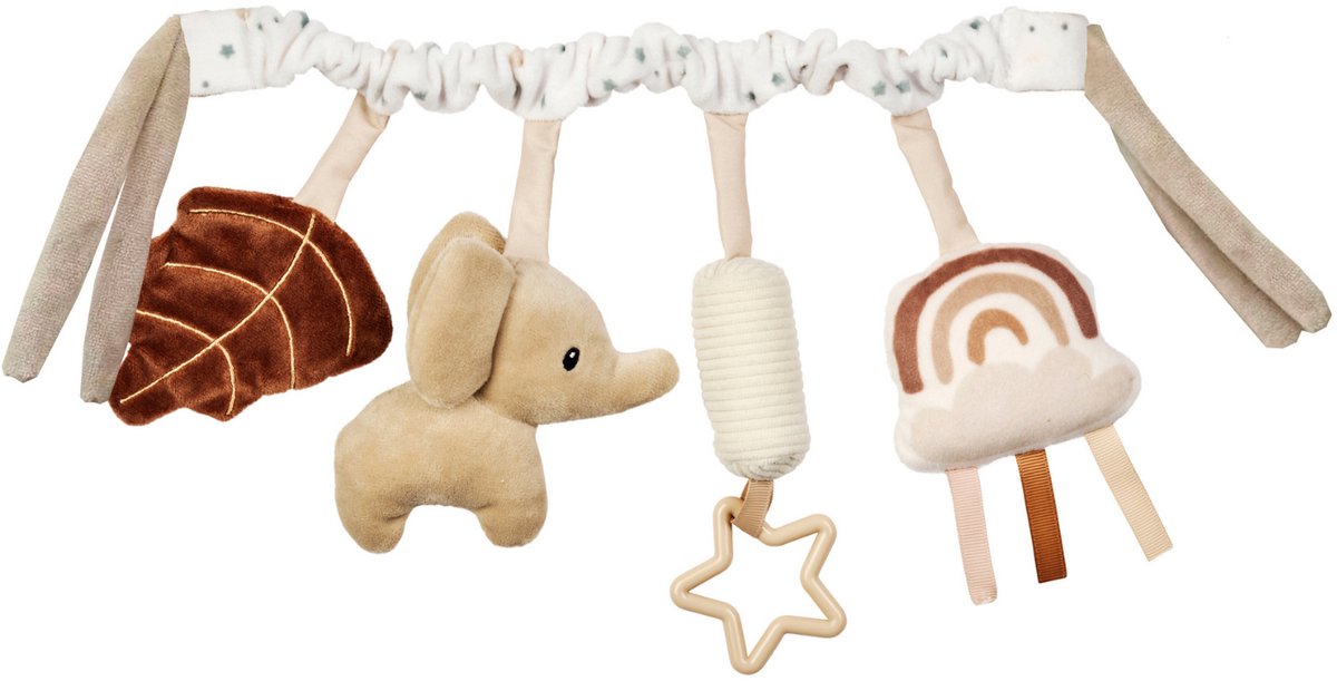 Nattou Lapidou Wagenspanner - Kinderwagen Activiteitenspiraal - Reiswieg en Kinderwagenaccessoires - Beige