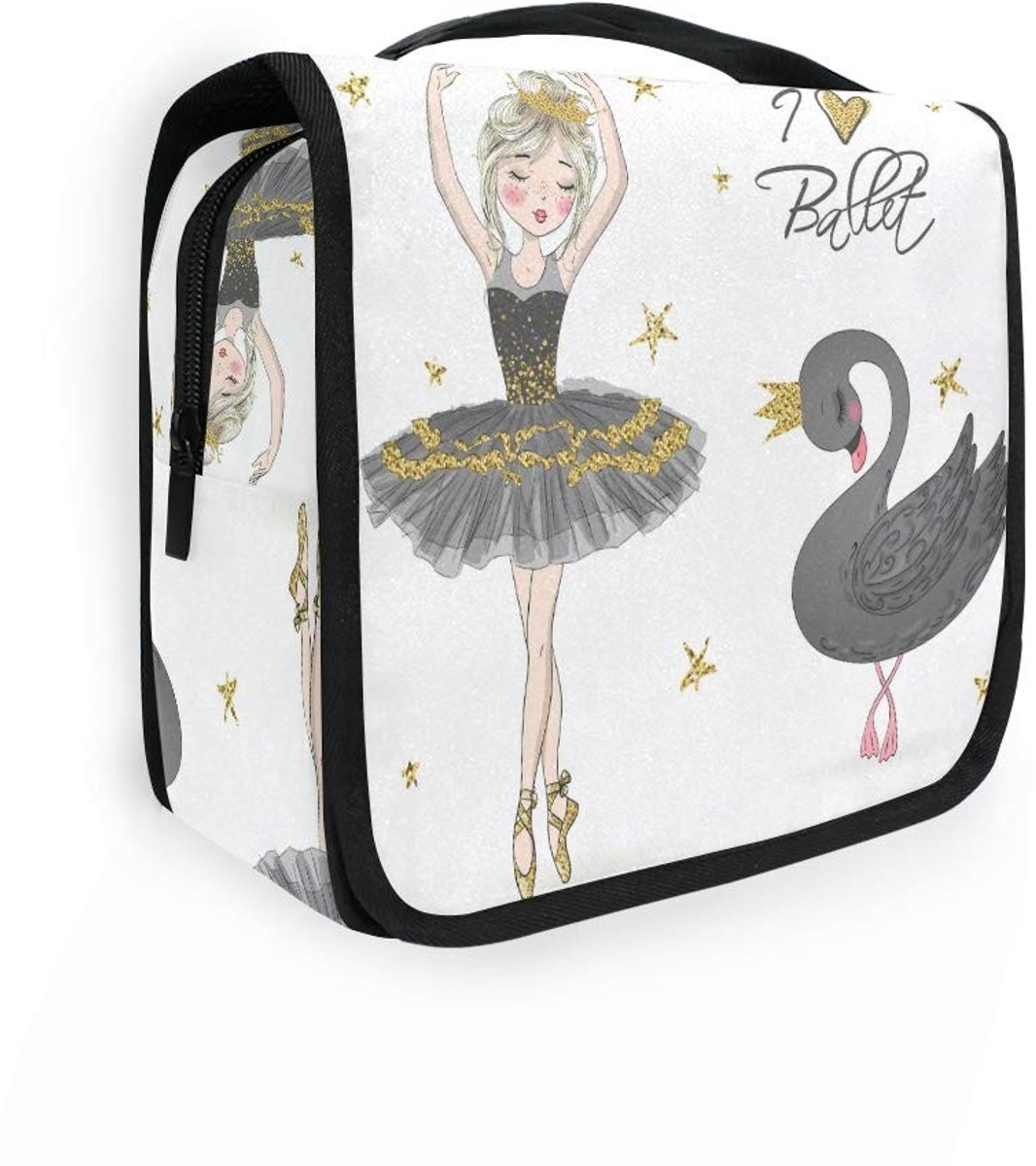 Omgoods - Glitter Toilettas in Roze Goud Marmer - Reis Make-up Organizer voor Dames en Meisjes