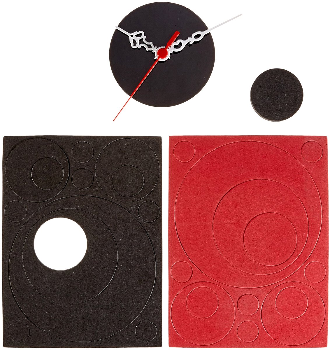 Omgoods - Kleurrijke Wandklok - Decoratieve Klok van Vinyl en Plexiglas