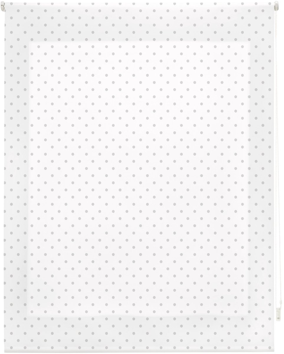 Omgoods - Roller Blind Stippen 130 x 180 cm - Eenvoudige Montage, Wit Grijs