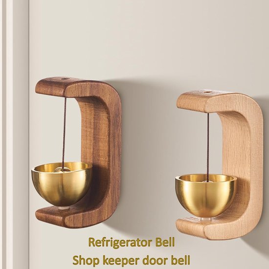 Magnetische Deurbel - Windgong - Hout - winkeliersbel - housewarming cadeau - Entree ornament - Deuropener - Welkom Gasten - Deur Decoratie - Deurbellen - Receptie bel - Entry Bel - WinkelBell - voor veranda, muur, tuin, winkel - Walnoothoutkleur — afbeelding 5