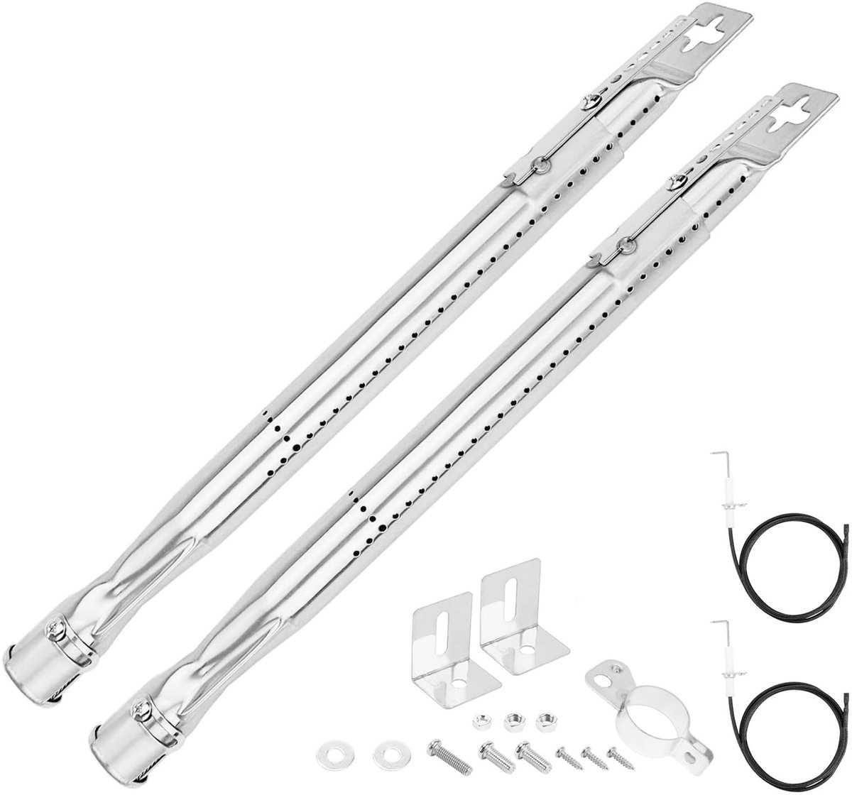 Omgoods- Branders Universeel - Duurzaam Roestvrij Staal - Geschikt voor Charbroil/Napoleon - 2 Stuks - Verstelbaar van 35,5-50 cm - Diameter 25,4 mm - Grillbrander