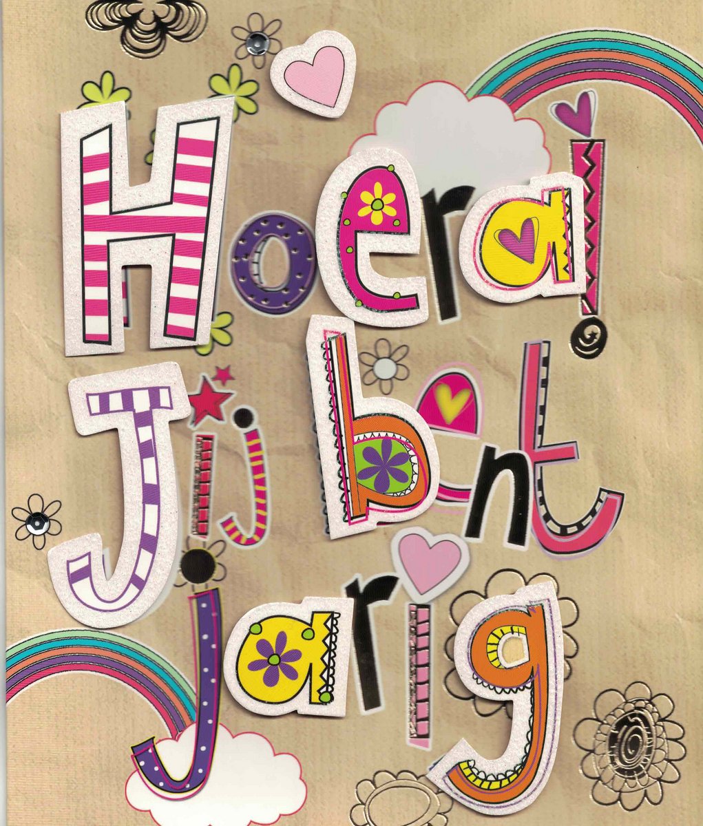 Grote wenskaart - wenskaart - gefeliciteerd - van harte gefeliciteerd - verjaardag - hoera jij bent jarig