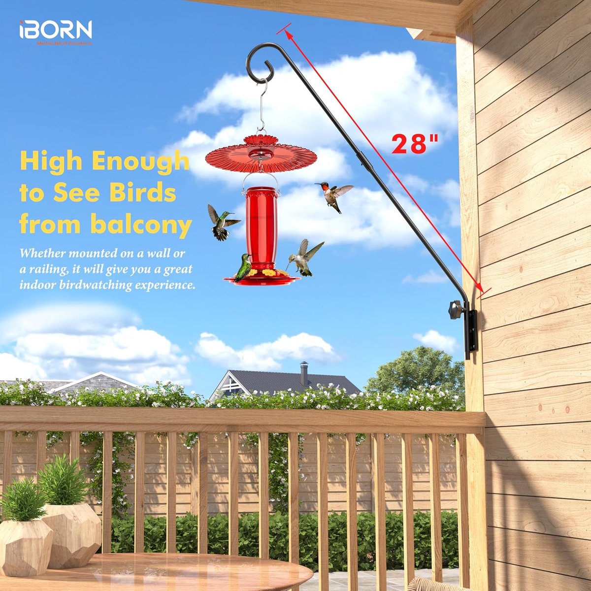 SnelShoppen - Robuuste Wandmontage Dekhaak Draaibaar 71 cm - Smeedijzeren Massieve Draad, Ideaal voor Tuin, Keuken en Camping - 1 Stuk