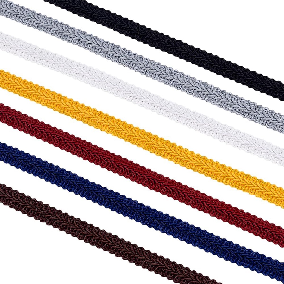 PandaHall 15,3 m 7 kleuren Gimp Trim Braid Lace Trim, 1,2 cm