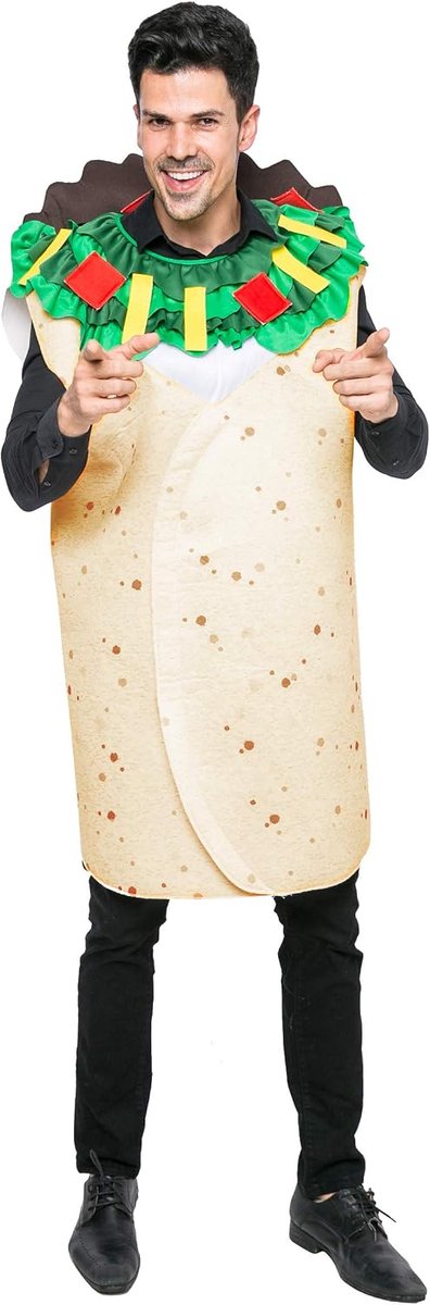Creations Burrito-kostuum voor volwassenen en heren, luxe set voor Halloween