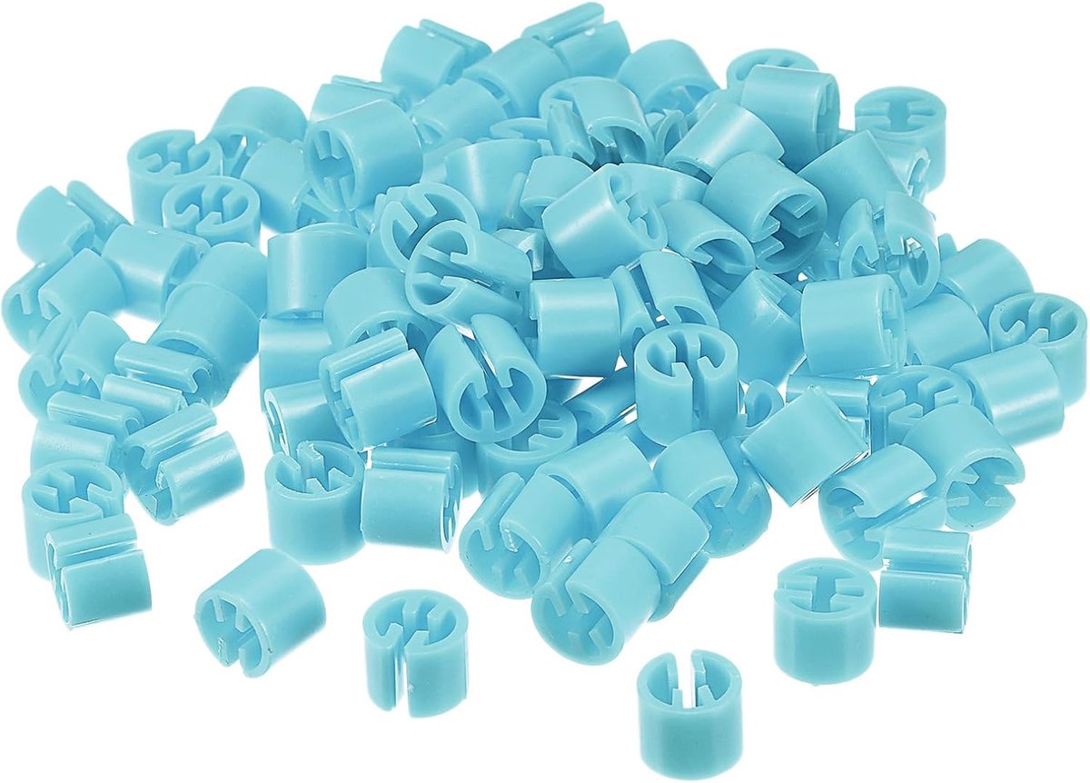 200 stuks kleerhangers, markeerstiften, lege etiketten, kunststof voor 3,5 mm draadbeugel, maatmarkeringen, kledingmaat, hanger, maatclips, kliknummers, kleurcodering, lichtblauw