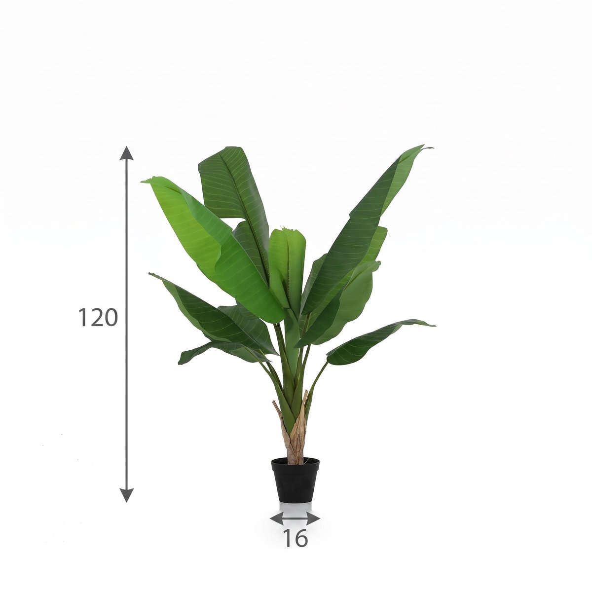 Trendyplants - Kunst Bananenplant Musa - Bananenplant - Kunstplant - Hoogte 120cm - Potmaat Ø16cm
